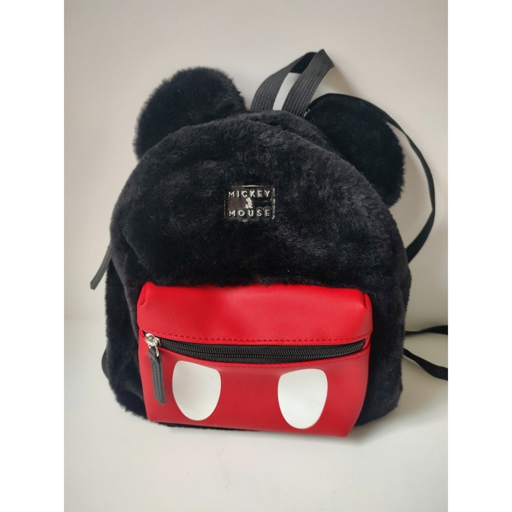BioWorld Disney Mickey Mouse backpack purse bag‎ soft fur fuzzy
